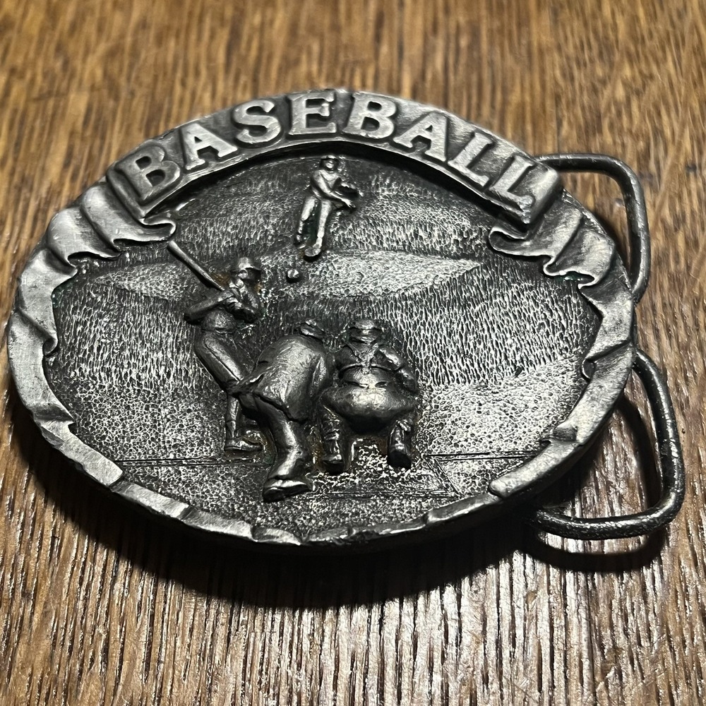 **Missing Pin** VTG 1977 Bergamot Brass Works Baseball Sport Belt Buckle